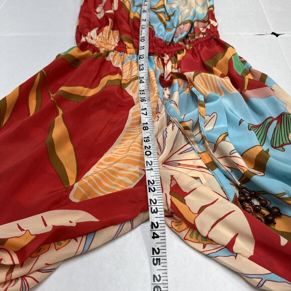 True Destination Resort Wear Jumpsuit Womens S Satin Strapless Wide Split‎ Leg - Picture 5 of 12